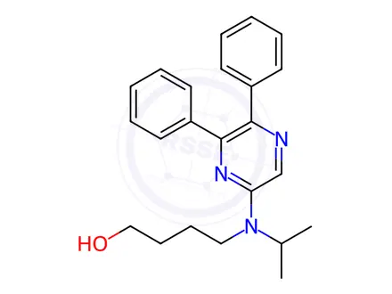 Chemical structure of 4-[(5,6-Diphenyl-2-pyrazinyl)(1-methylethyl)amino]-1-butanol