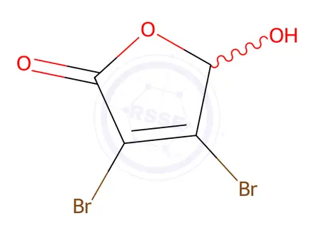 Chemical structure of 3,4-Dibromo-5-hydroxyfuran-2(5H)-one