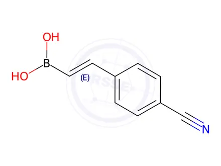 Chemical structure of (E)-(4-Cyanostyryl)boronic acid
