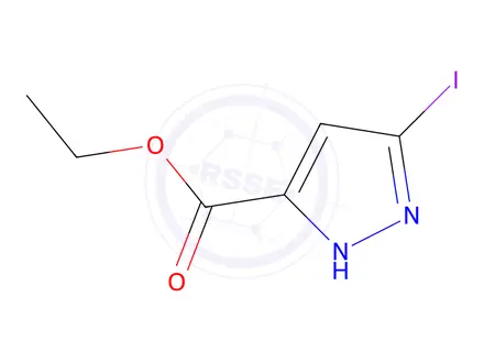 Chemical structure of Ethyl 5-Iodo-1H-pyrazole-3-carboxylate