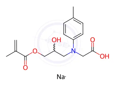 Chemical structure of Glycine, N-2-hydroxy-3-(2-methyl-1-oxo-2-propenyl)oxypropyl-N-(4-methylphenyl)-, monosodium salt
