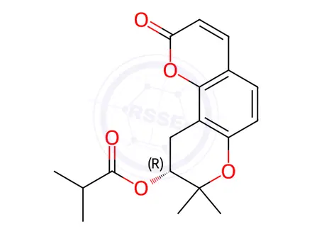 Chemical structure of (R)-O-isobutyroyllomatin