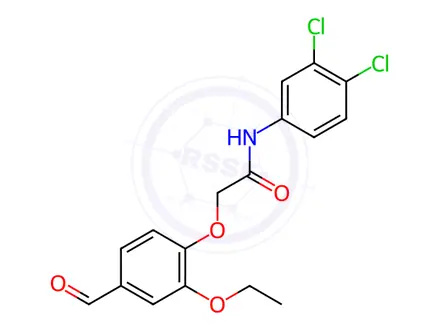 Chemical structure of N-(3,4-dichlorophenyl)-2-(2-ethoxy-4-formylphenoxy)acetamide