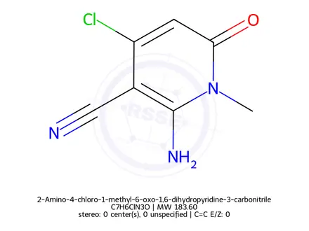 Chemical structure of 2-Amino-4-chloro-1-methyl-6-oxo-1,6-dihydropyridine-3-carbonitrile