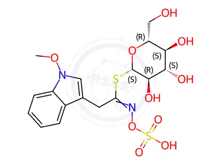 Chemical structure of (1-methoxy-3-indolylmethylglucosinolate)Neoglucobrassicin