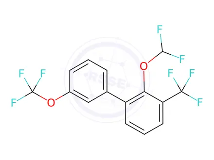 Chemical structure of 2-(Difluoromethoxy)-3'-(trifluoromethoxy)-3-(trifluoromethyl)biphenyl