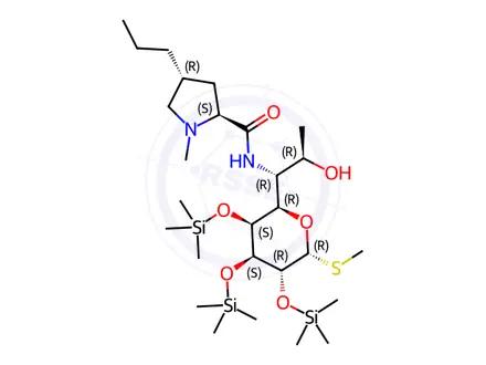 Chemical structure of 2,3,4-Tri-O-trimethylsilyllincomycin