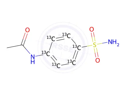 Chemical structure of 4-AcetylsulfanilaMide-13C6
