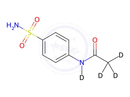 Chemical structure of p-Sulfamylacetanilide-d4