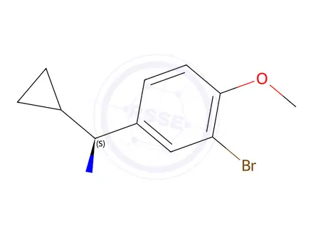 Chemical structure of (S)-(3-bromo-4-methoxyphenyl)(cyclopropyl)methanamine