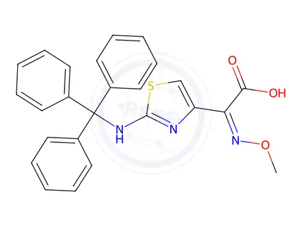 Chemical structure of (2Z)-2-Methoxyimino-2-[2-[(triphenylmethyl)amino]thiazol-4-yl]acetic Acid