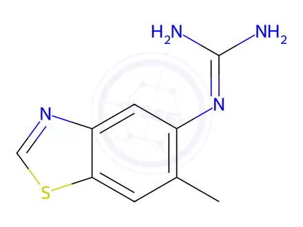 Chemical structure of Guanidine, (6-methyl-5-benzothiazolyl)-(9CI)