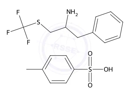 Chemical structure of 1-Benzyl-2-trifluoromethylsulfanyl-ethylammonium;tosylate