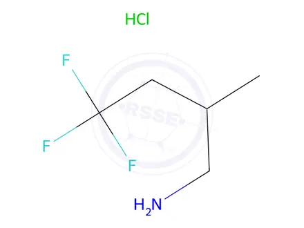 Chemical structure of 4,4,4-trifluoro-2-methylbutan-1-amine hydrochloride