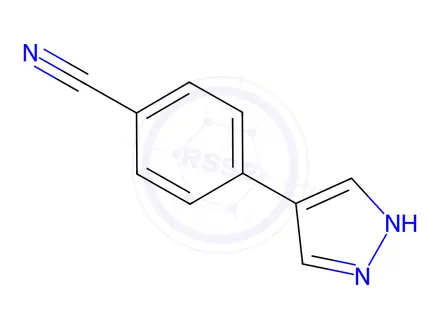 Chemical structure of Benzonitrile, 4-(1H-pyrazol-4-yl)-
