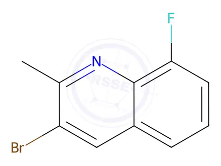 Chemical structure of 3-bromo-8-fluoro-2-methylquinoline