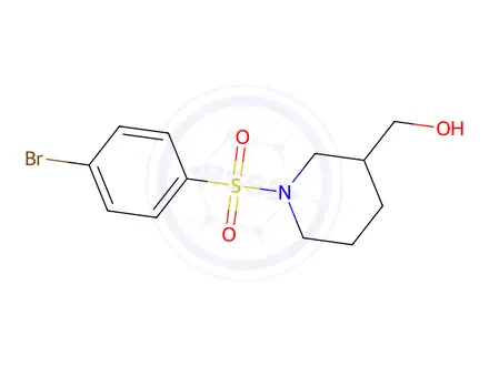 Chemical structure of (1-((4-Bromophenyl)sulfonyl)piperidin-3-yl)methanol