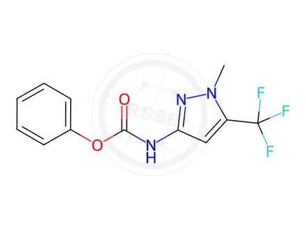 Chemical structure of phenyl (1-methyl-5-(trifluoromethyl)-1H-pyrazol-3-yl)carbamate