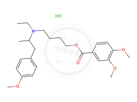 Chemical structure of Mebeverine Hydrochloride Working Standard (Secondary Reference Standard)