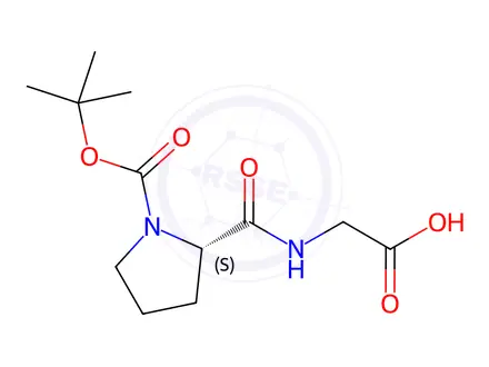 Chemical structure of (tert-Butoxycarbonyl)-L-prolylglycine