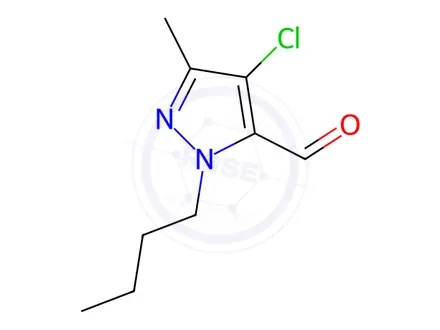 Chemical structure of 1-Butyl-4-chloro-3-methyl-1H-pyrazole-5-carbaldehyde