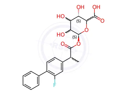 Chemical structure of Flurbiprofen Acyl-β-D-glucuronide (Mixture of Diastereomers)