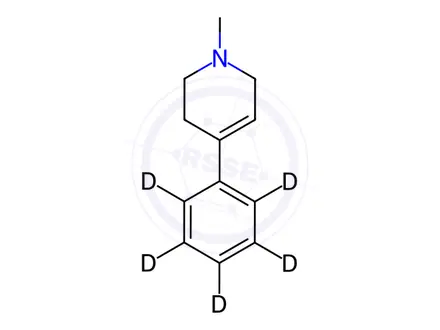 Chemical structure of 1-Methyl-4-phenyl-1,2,3,6-tetrahydropyridine-d5