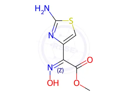 Chemical structure of methyl (Z)-2-(2-aminothiazol-4-yl)-2-(hydroxyimino)acetate