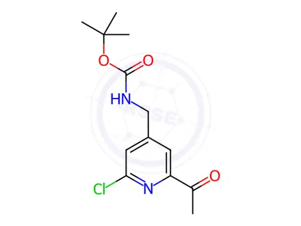 Chemical structure of tert-Butyl ((2-acetyl-6-chloropyridin-4-yl)methyl)carbamate