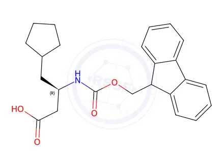 Chemical structure of (R)-3-(Fmoc-amino)-4-cyclopentylbutanoic acid