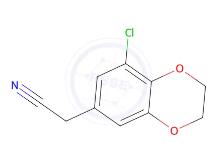 Chemical structure of 2-(8-chloro-2,3-dihydro-1,4-benzodioxin-6-yl)acetonitrile