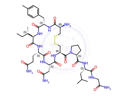 Chemical structure of oxytocin, MePhe(2)-