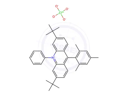 Chemical structure of Acridinium, 3,6-bis(1,1-dimethylethyl)-10-phenyl-9-(2,4,6-trimethylphenyl)-, perchlorate (1:1)