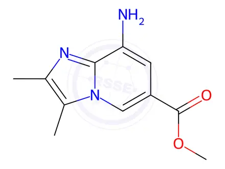 Chemical structure of methyl 8-amino-2,3-dimethylimidazo[1,2-a]pyridine-6-carboxylate
