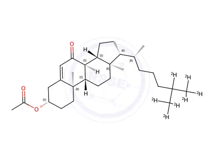 Chemical structure of 7-Oxo Cholesterol-d7 3-Acetate