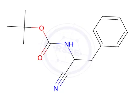Chemical structure of tert-butyl (1-cyano-2-phenylethyl)carbamate