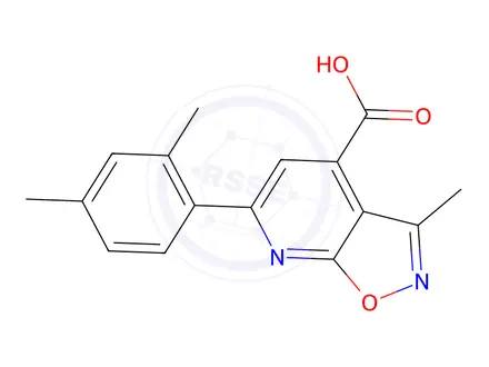 Chemical structure of 6-(2,4-Dimethylphenyl)-3-methyl-[1,2]oxazolo[5,4-b]pyridine-4-carboxylic Acid