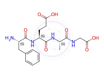 Chemical structure of poly(phenylalanyl-glutamyl-alanyl-glycine)