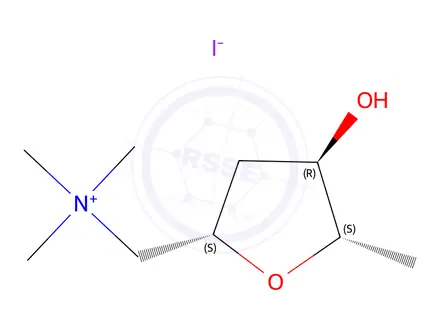 Chemical structure of (+)-Muscarine Iodide