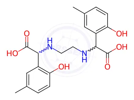Chemical structure of sodium [[alpha,alpha'-(ethylenediimino)bis[2-hydroxy-5-methylbenzene-1-acetato]](4-)]ferrate(1-)