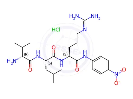 Chemical structure of D-VAL-LEU-ARG P-NITROANILIDE HYDROCHLORIDE SALT