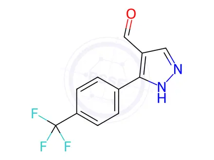Chemical structure of 3-[4-(TRIFLUOROMETHYL)PHENYL]-1H-PYRAZOLE-4-CARBALDEHYDE