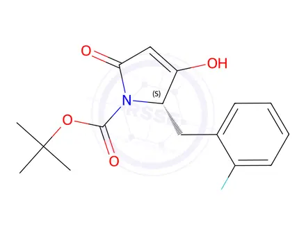 Chemical structure of tert-butyl (S)-2-(2-fluorobenzyl)-3-hydroxy-5-oxo-2,5-dihydro-1H-pyrrole-1-carboxylate