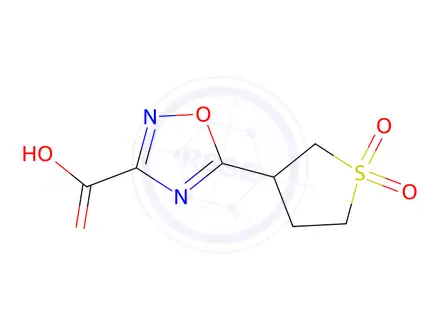 Chemical structure of 5-(1,1-Dioxidotetrahydrothiophen-3-yl)-1,2,4-oxadiazole-3-carboxylic acid