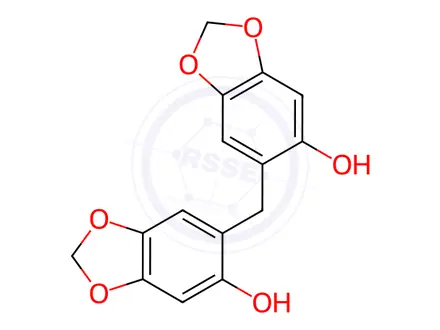 Chemical structure of 6,6`-methylenebis(benzo[d][1,3]dioxol-5-ol)