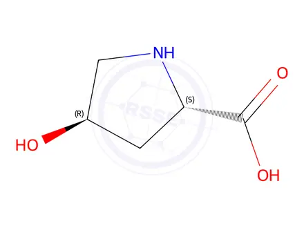 Chemical structure of (2S,4R)-rel-4-Hydroxypyrrolidine-2-carboxylic acid