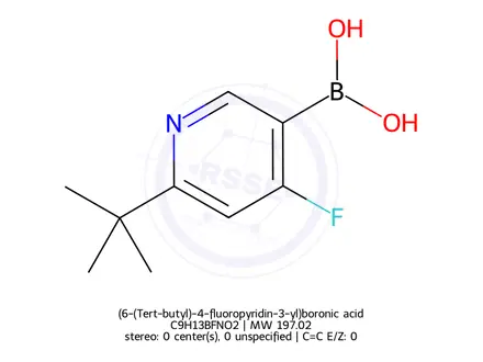 Chemical structure of (6-(Tert-butyl)-4-fluoropyridin-3-yl)boronic acid