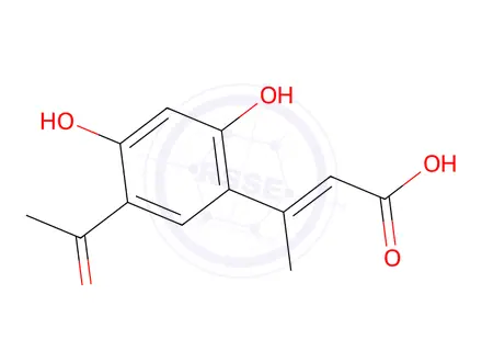 Chemical structure of 3-(5-Acetyl-2,4-dihydroxy phenyl)but-2-enoic acid