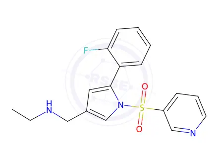 Chemical structure of N-((5-(2-Fluorophenyl)-1-(pyridin-3-ylsulfonyl)-1H-pyrrol-3-yl)methyl)ethanamine