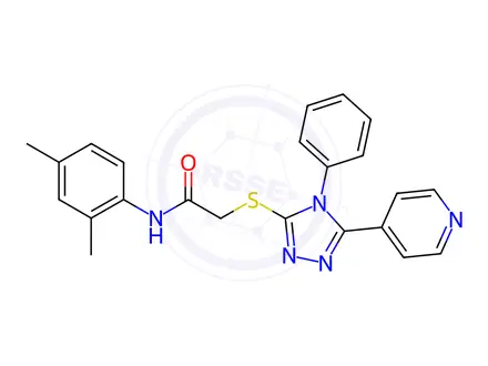 Chemical structure of n-(2,4-Dimethylphenyl)-2-((4-phenyl-5-(pyridin-4-yl)-4h-1,2,4-triazol-3-yl)thio)acetamide